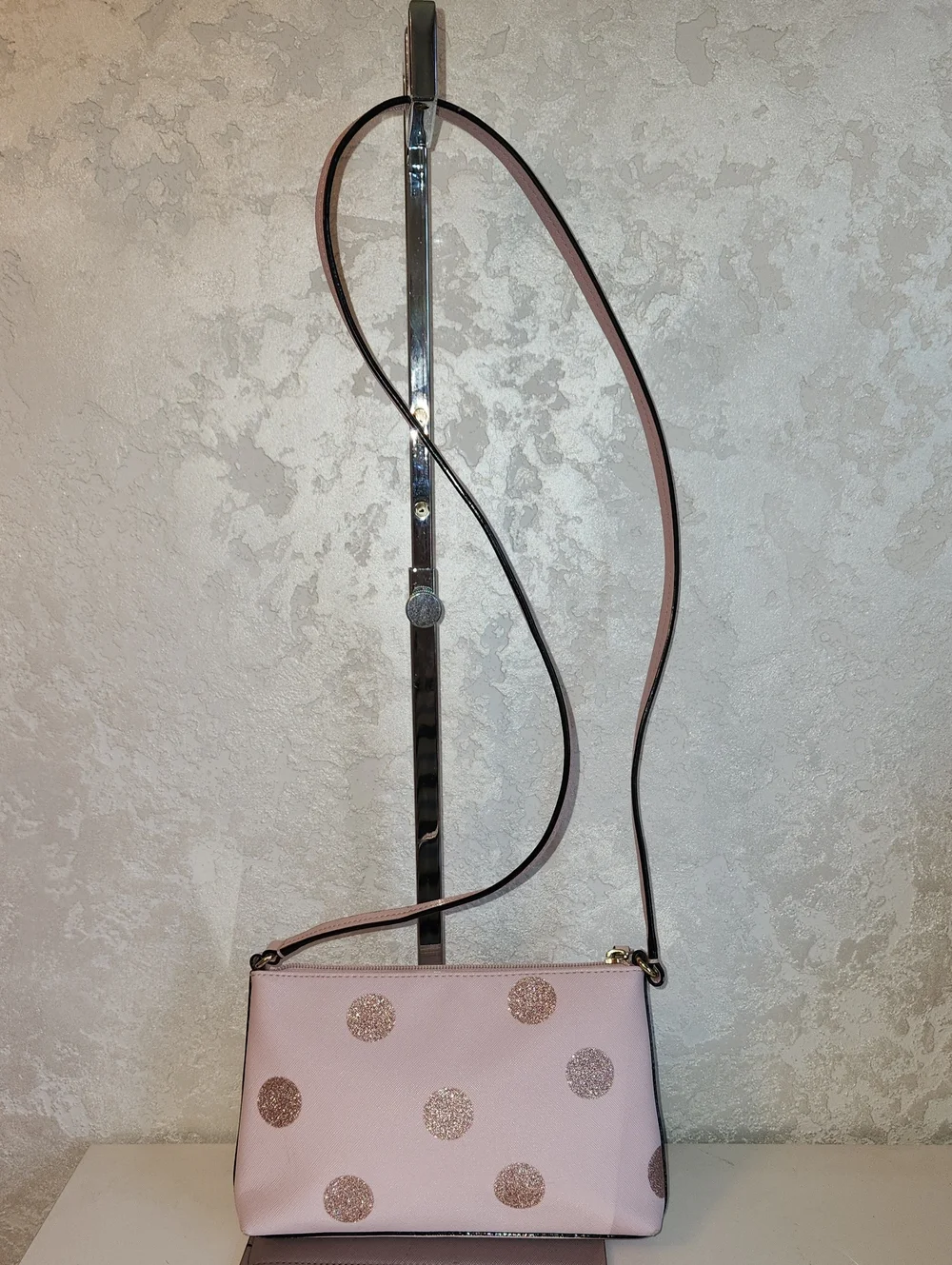 kate spade Blush Pink Crossbody with Glitter Polka Dots